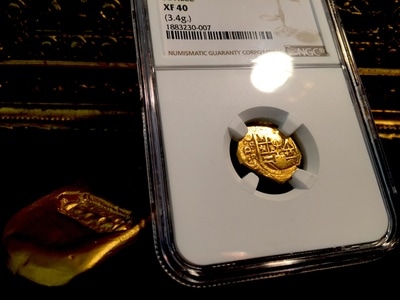 Spain  1 Escudo  1626  "Fully Dated- Atocha Era"  NGC 40  Gold Doubloon 3