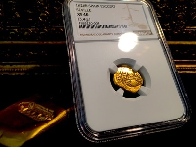 Spain  1 Escudo  1626  "Fully Dated- Atocha Era"  NGC 40  Gold Doubloon 7