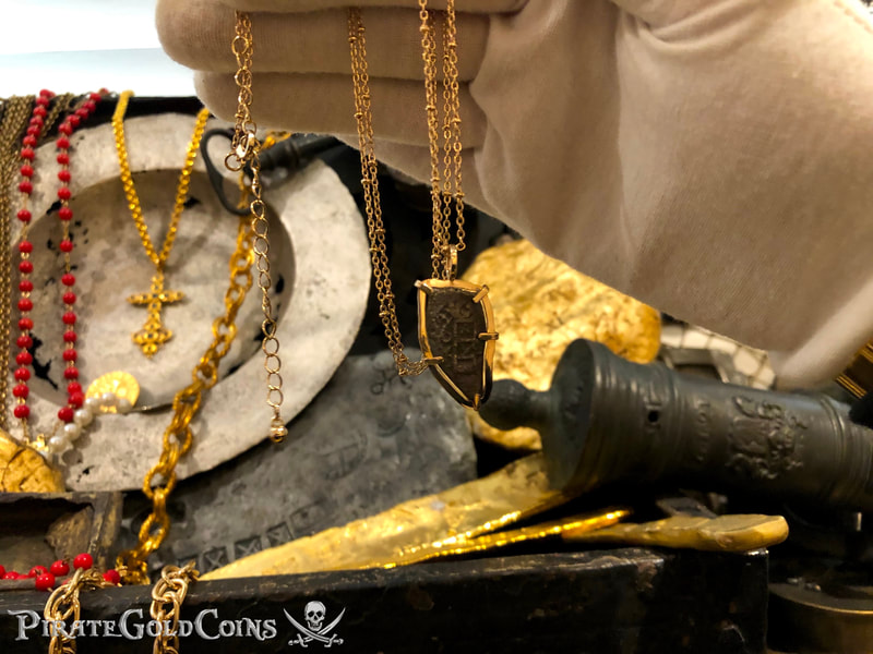 Mexico 1 Real 1704 "Dated - from the 1715 Fleet Shipwreck" 18kt Pendant 15