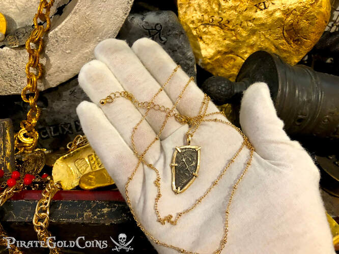 Mexico 1 Real 1704 "Dated - from the 1715 Fleet Shipwreck" 18kt Pendant