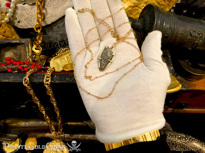 Mexico 1 Real 1704 "Dated - from the 1715 Fleet Shipwreck" 18kt Pendant 12