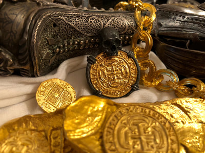 Hand Crafted "Skull Pendant" Solid Gold Replica Shipwreck Royal 5