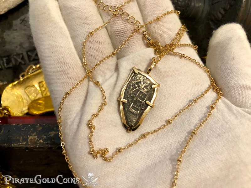 Mexico 1 Real 1704 "Dated - from the 1715 Fleet Shipwreck" 18kt Pendant 9