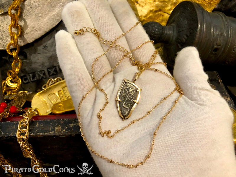 Mexico 1 Real 1704 "Dated - from the 1715 Fleet Shipwreck" 18kt Pendant 19