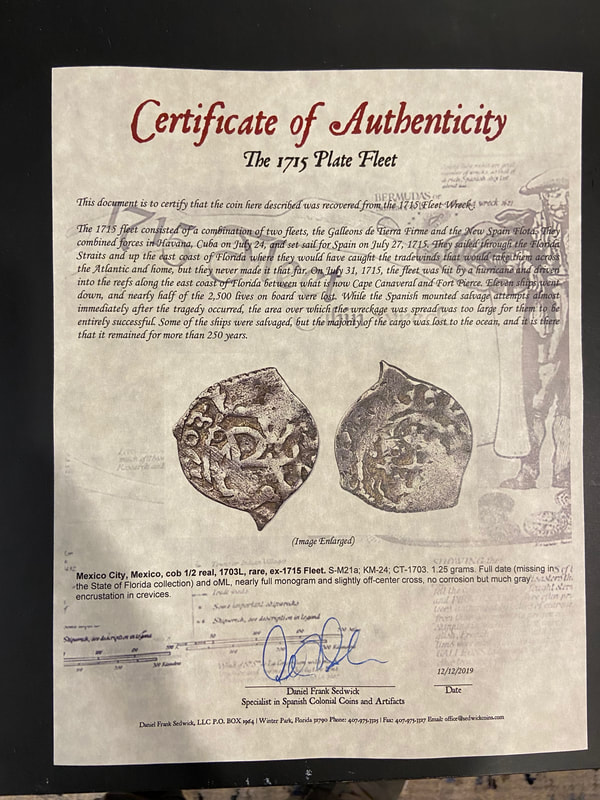 Mexico 1/2 Reales 1703 "Dated - from the 1715 Fleet Shipwreck" 18kt Pendant 5