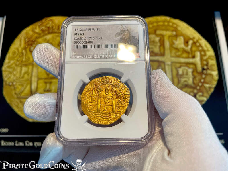 Peru 8 Escudos 1712 "1715 Plate Fleet Shipwreck" NGC 63 24