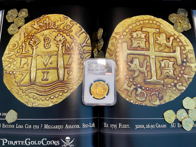 Peru 8 Escudos 1712 "1715 Plate Fleet Shipwreck" NGC 63 25