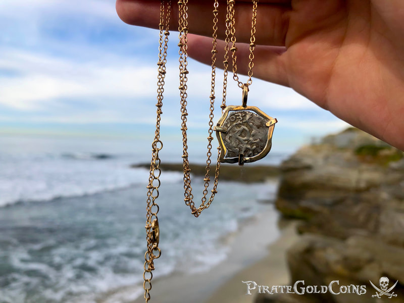 Mexico 1/2 Reales 1703 "Dated - from the 1715 Fleet Shipwreck" 18kt Pendant 4