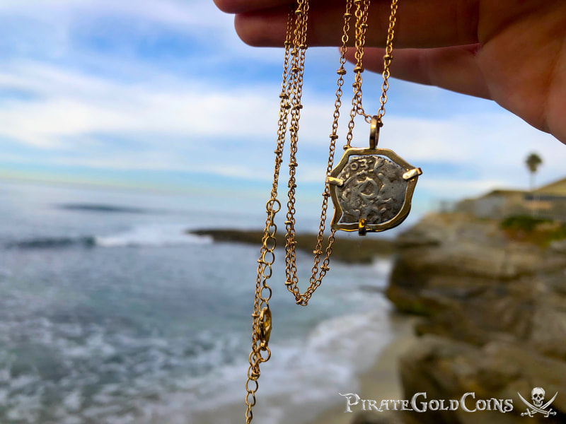 Mexico 1/2 Reales 1703 "Dated - from the 1715 Fleet Shipwreck" 18kt Pendant 6