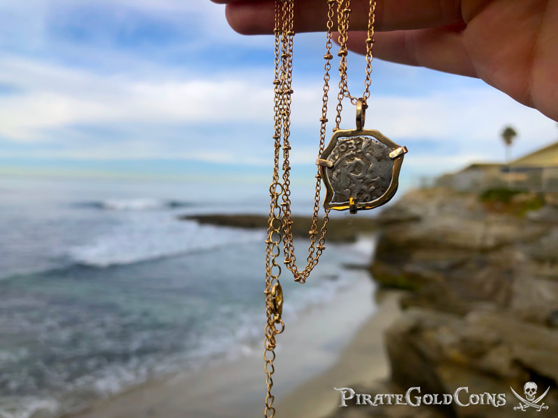 Mexico 1/2 Reales 1703 "Dated - from the 1715 Fleet Shipwreck" 18kt Pendant 8