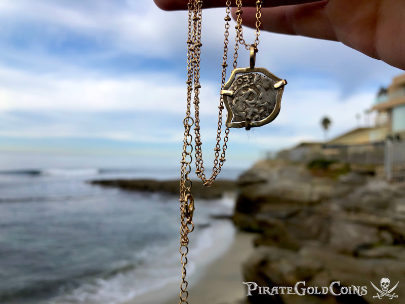 Mexico 1/2 Reales 1703 "Dated - from the 1715 Fleet Shipwreck" 18kt Pendant 2