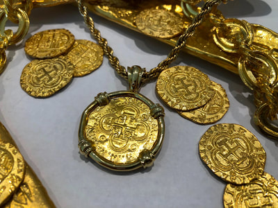 Spain 2 Escudos Sold 22kt Gold Replica Jewelry Coin 2