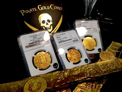 Mexico  8 Escudos  1715  "1715 Plate Fleet Shipwreck"  NGC 58  Only 13 Known! 4