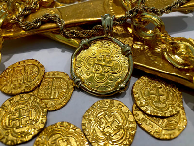 Spain 2 Escudos Sold 22kt Gold Replica Jewelry Coin 5