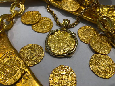 Spain 2 Escudos Sold 22kt Gold Replica Jewelry Coin 6