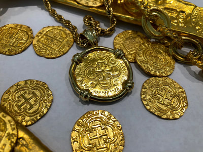 Spain 2 Escudos Sold 22kt Gold Replica Jewelry Coin 9