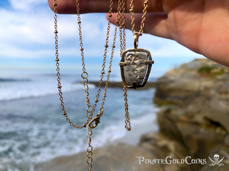 Mexico 1/2 Reales 1707 "Dated - from the 1715 Fleet Shipwreck" 18kt Pendant 10