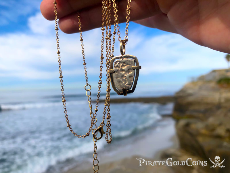 Mexico 1/2 Reales 1707 "Dated - from the 1715 Fleet Shipwreck" 18kt Pendant 18