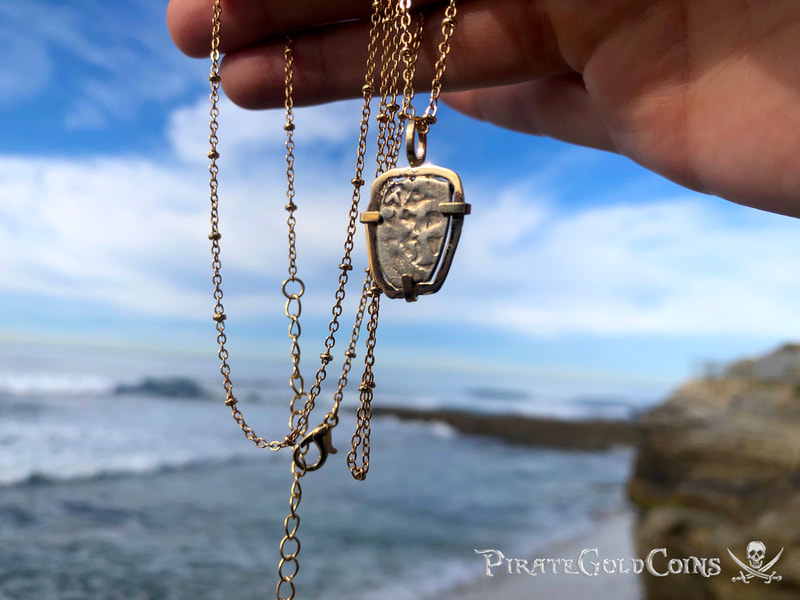 Mexico 1/2 Reales 1707 "Dated - from the 1715 Fleet Shipwreck" 18kt Pendant 14