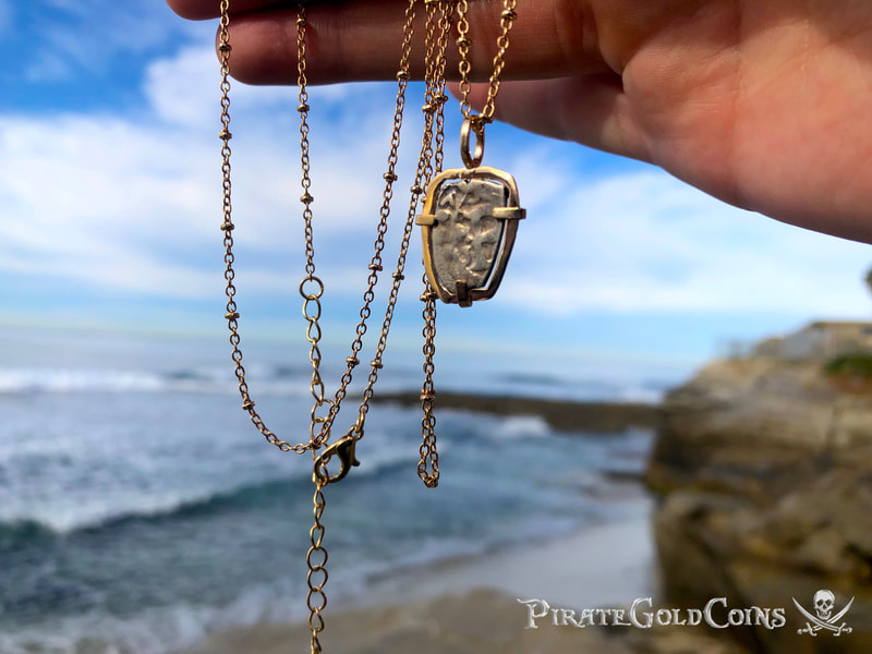 Mexico 1/2 Reales 1707 "Dated - from the 1715 Fleet Shipwreck" 18kt Pendant 22