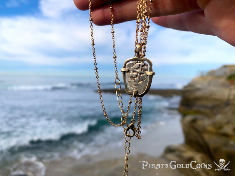 Mexico 1/2 Reales 1707 "Dated - from the 1715 Fleet Shipwreck" 18kt Pendant 20