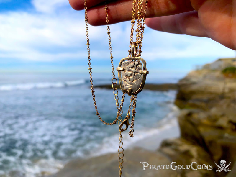 Mexico 1/2 Reales 1707 "Dated - from the 1715 Fleet Shipwreck" 18kt Pendant 3