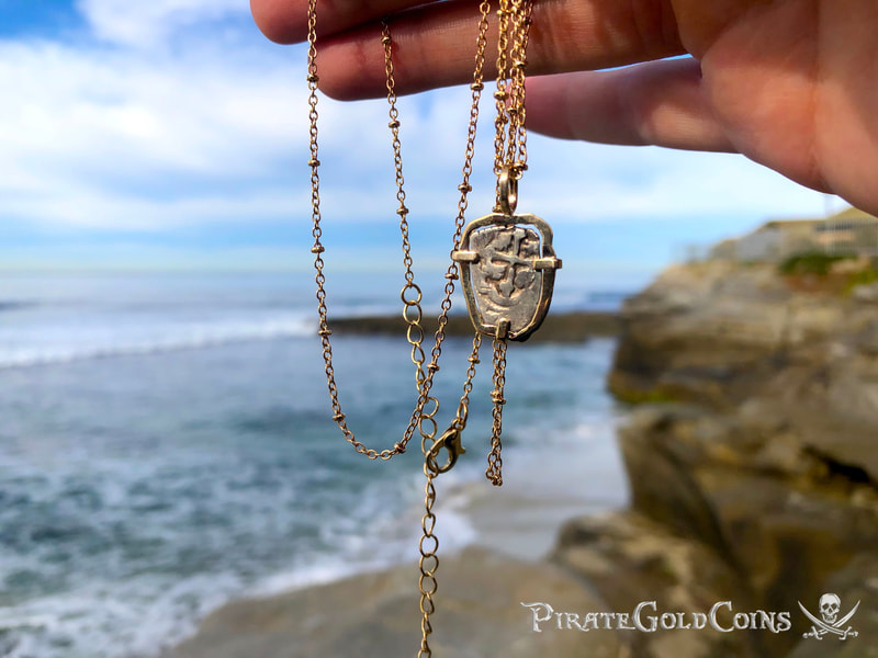 Mexico 1/2 Reales 1707 "Dated - from the 1715 Fleet Shipwreck" 18kt Pendant 24