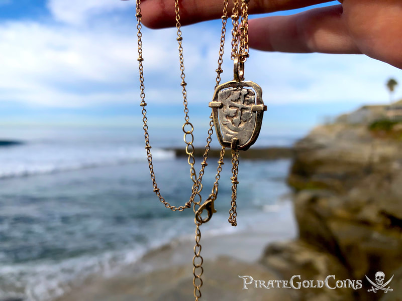 Mexico 1/2 Reales 1707 "Dated - from the 1715 Fleet Shipwreck" 18kt Pendant 12