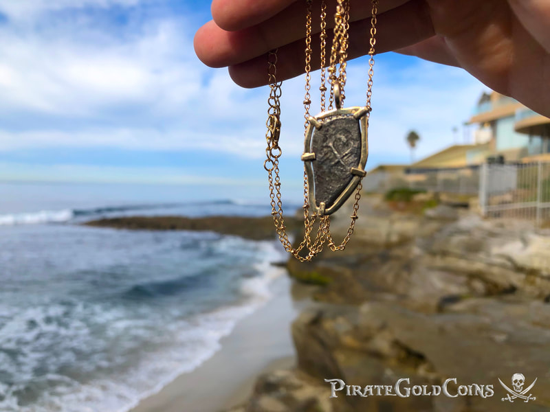 Mexico 1 Real 1704 "Dated - from the 1715 Fleet Shipwreck" 18kt Pendant 11