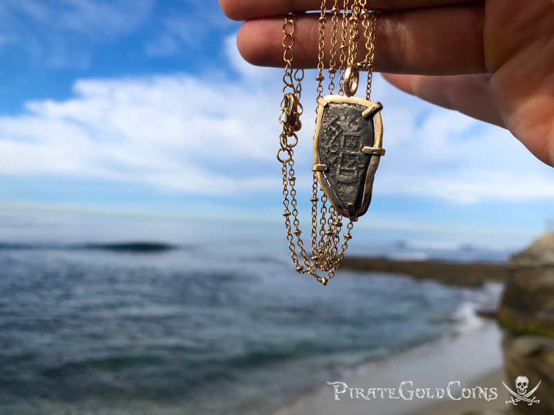 Mexico 1 Real 1704 "Dated - from the 1715 Fleet Shipwreck" 18kt Pendant 8