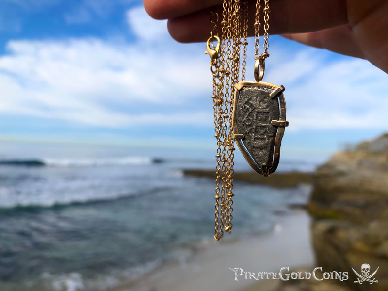 Mexico 1 Real 1704 "Dated - from the 1715 Fleet Shipwreck" 18kt Pendant 16