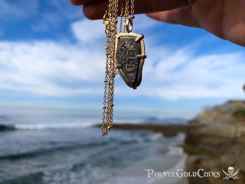 Mexico 1 Real 1704 "Dated - from the 1715 Fleet Shipwreck" 18kt Pendant 18