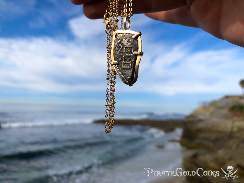 Mexico 1 Real 1704 "Dated - from the 1715 Fleet Shipwreck" 18kt Pendant 13