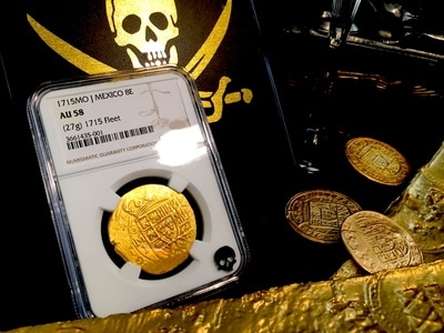 Mexico  8 Escudos  1715  "1715 Plate Fleet Shipwreck"  NGC 58  Only 13 Known! 2