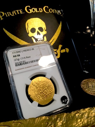 Mexico  8 Escudos  1715  "1715 Plate Fleet Shipwreck"  NGC 58  Only 13 Known! 3