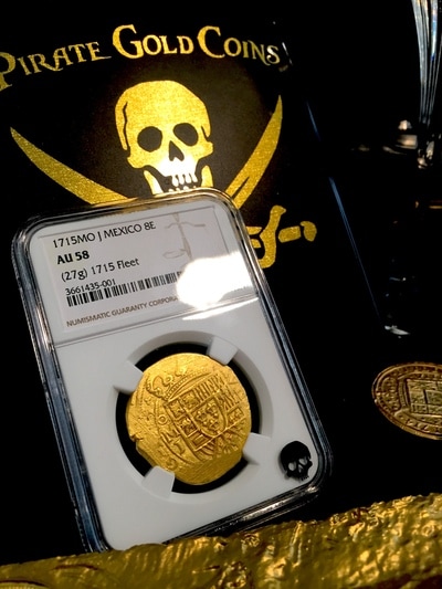 Mexico  8 Escudos  1715  "1715 Plate Fleet Shipwreck"  NGC 58  Only 13 Known! 5
