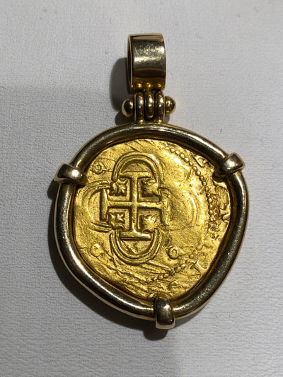 Spain 2 Escudos 1592 "DATED" Pirate Gold Coins Shipwreck Treasure Necklace 2