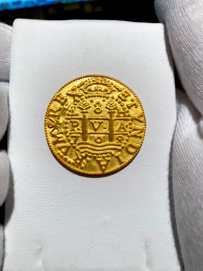 Replica Shipwreck Treasure Gold Pirate Coin: Peru 1708 "Royal" 5