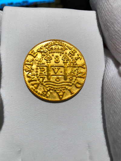 Replica Shipwreck Treasure Gold Pirate Coin: Peru 1708 "Royal" 6