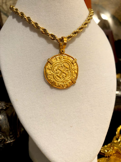 Reproduction Colombia 1622 "First Gold Coin in New World" Gold Electroplated 19