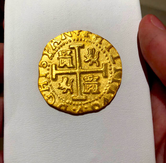 Peru  8 Escudos  1708 "22kt Gold Plated" Replica