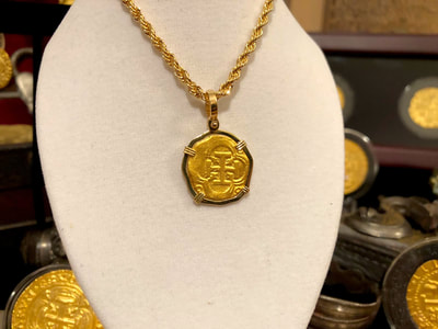  2 Escudos 24kt Gold Pendant Jewelry Treasure Coin 2