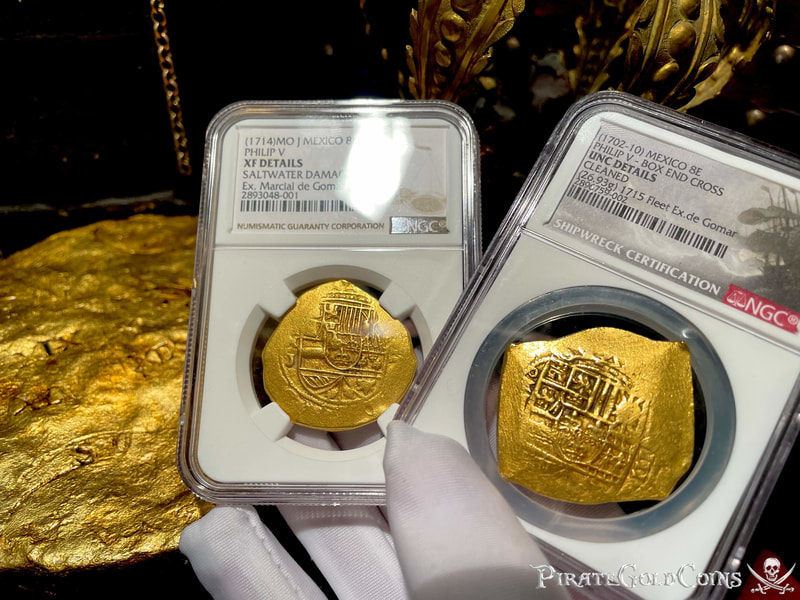 Mexico 8 Escudos 1702-10 "1715 Fleet Shipwreck" NGC UNC 8