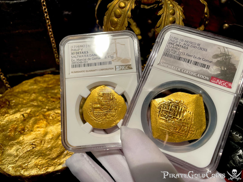 Mexico 8 Escudos 1702-10 "1715 Fleet Shipwreck" NGC UNC 11