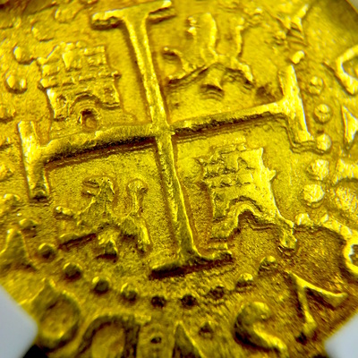 Peru 2 Escudos 1705 "1715 Plate Fleet Shipwreck" NGC 62 Finest Known 9