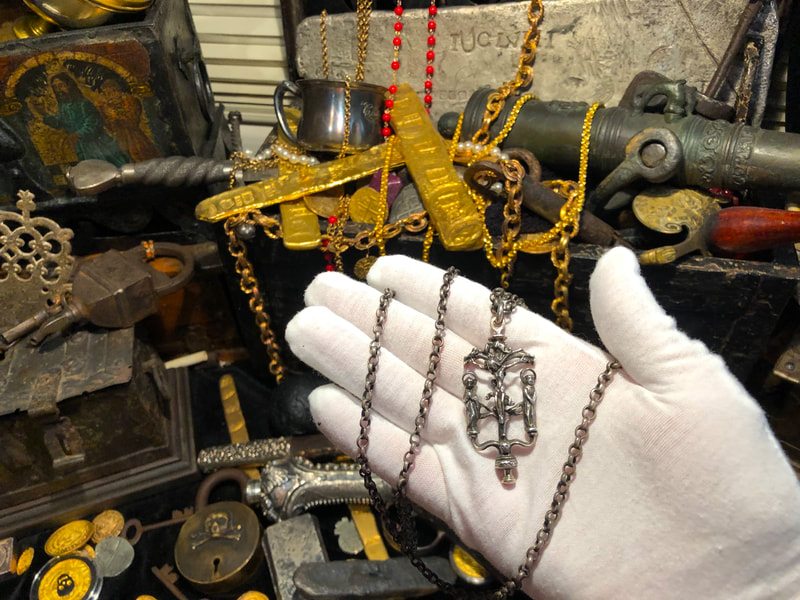 Crucifix Jesus Christ Circa 1450-1500 AD & 33" Original Chain 7