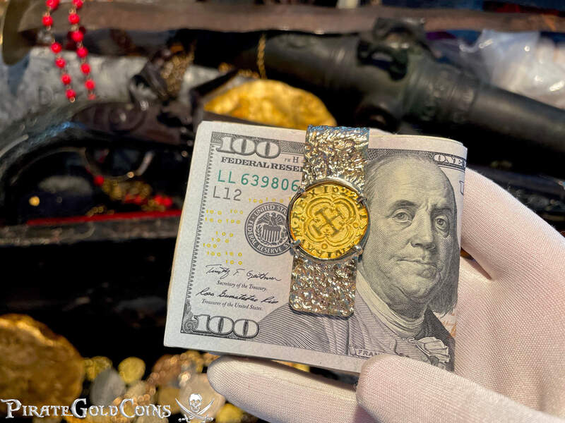 Money Clip with Recreation Atocha 1622 Shipwreck Colombia Coin 6