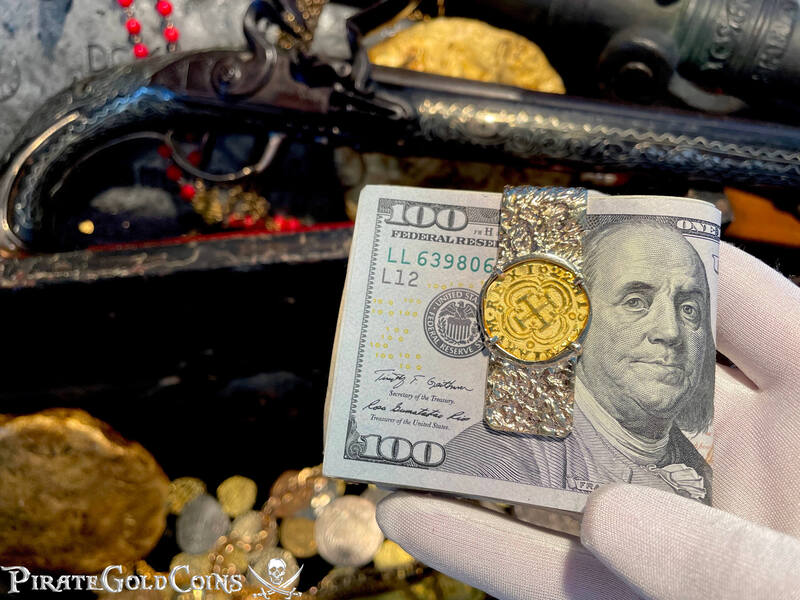 Money Clip with Recreation Atocha 1622 Shipwreck Colombia Coin 8