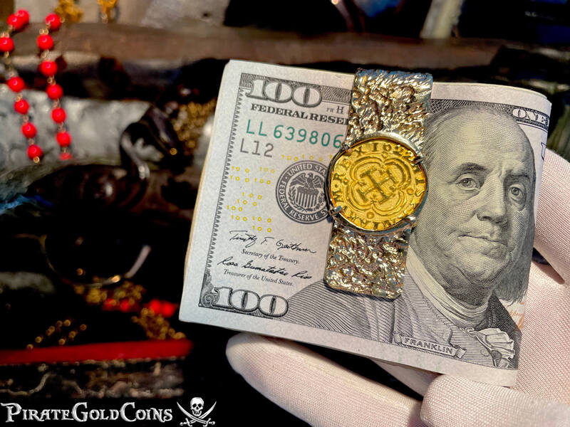 Money Clip with Recreation Atocha 1622 Shipwreck Colombia Coin 12