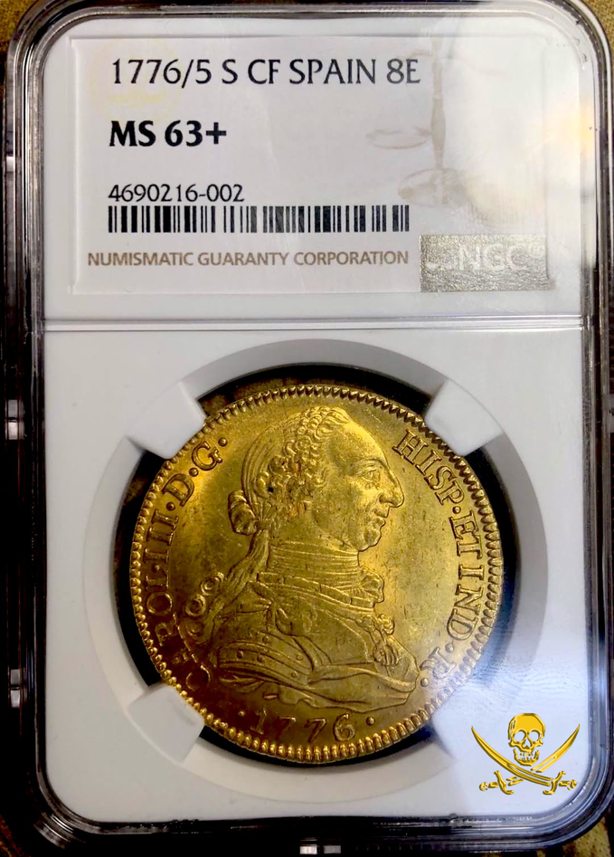 Spain 8 Escudos 1776 "Finest & Only Known" NGC 63
